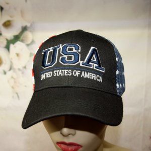 USA Flag Hat Patriotic United States Black Hat
